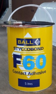 Styccobond Contact Adhesive - used for sticking carpet lining and insulatin to panels