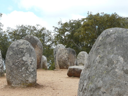 Just a few of the menhirs at the Cromeleque dos Almendres