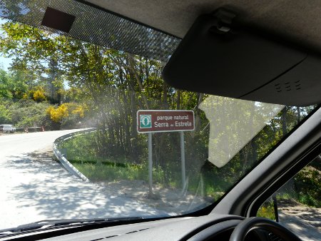 Driving into the Serra da Estrela Natural Park