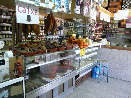 Traditional hams and cheeses for sale