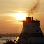 Sunset at sea - leaving Portsmouth on day one