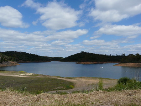 View from our parking spot at Pego do Altar