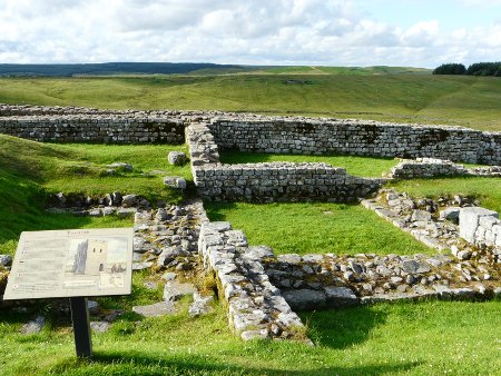 More of Housesteads, with Hadrian's Wall running across the back