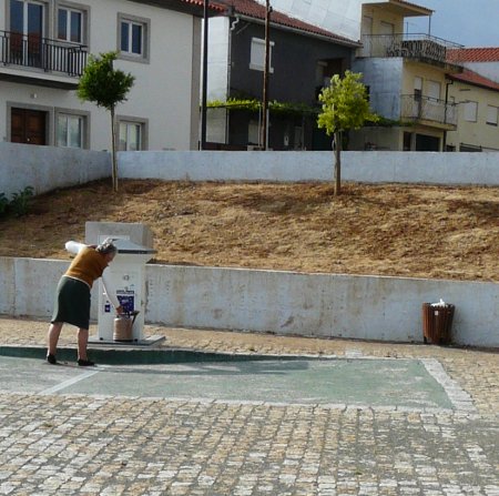 This local lady had found an alternative use for the fresh water supply on the Euro Relais Mini - her garden was just to the left of this shot!