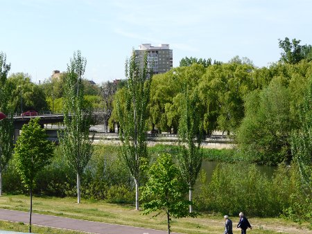 The view from the motorhome parking area at Leon