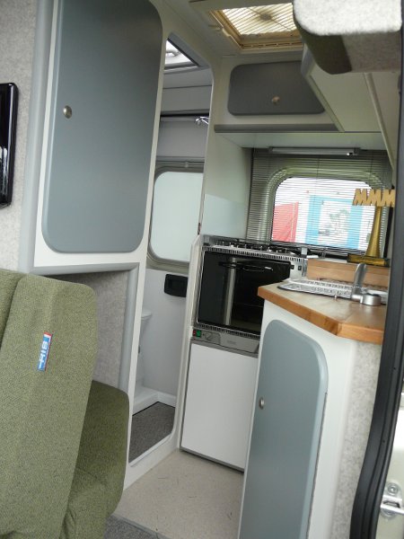 The Piccolo has decent-sized kitchen and bathroom facilities (for a MWB panel van)