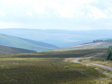 Pleasant views from Kielder Forest Drive, driving across Northumberland National Park