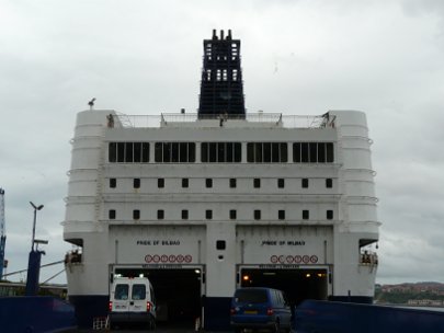 Boarding the ferry in Bilbao