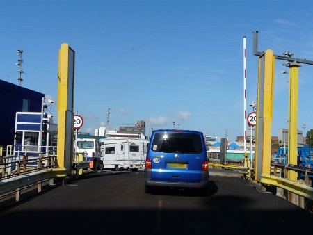 Disembarking from the ferry in Portsmouth