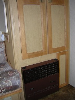 A heater and some useful cupboard doors...