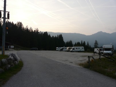 The Stellplatz at Gotschenalm is surprisingly popular, even out of season