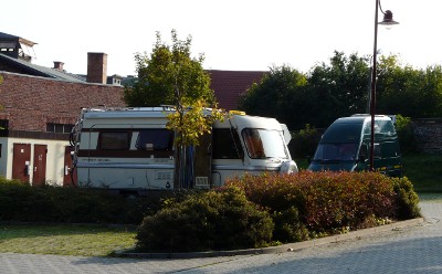 Motorhome Stellplatz, Harzgerode - the rear part of the car park is for motorhomes