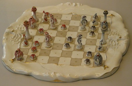 I particularly liked this porcelain chess set