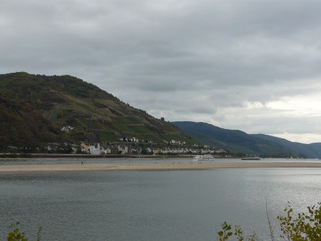 The Rhine (Rhein) is a seriously big river that carries a lot of freight - spot the barges, on the far side