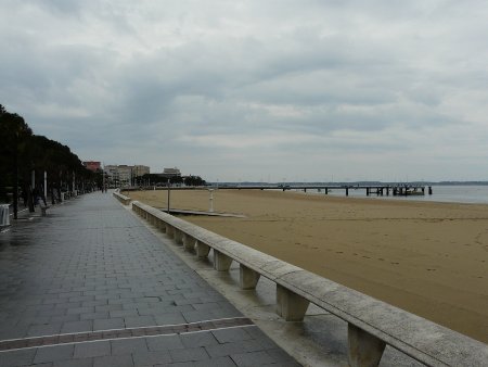 Boardwalk and beach at Arcachon, France