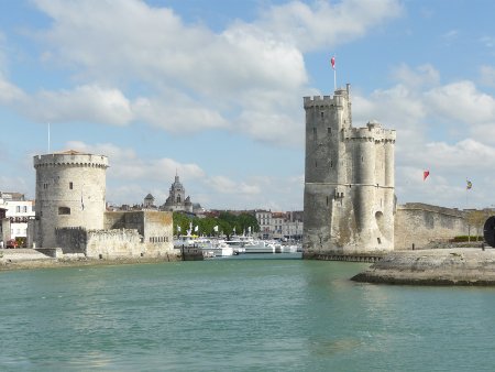 The towers marking the entrance to the old harbour at La Rochelle