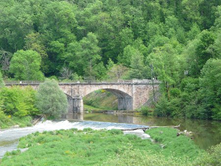 Old stone bridge, near Najac, France