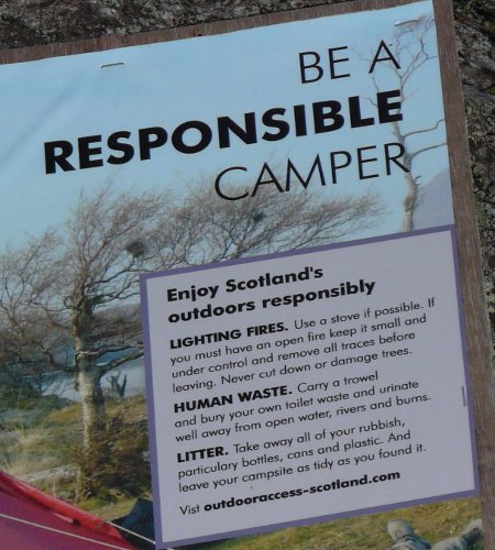 Responsible Camper Poster from Outdoor Access Scotland