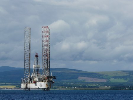 Oil rig moored in Cromarty Firth