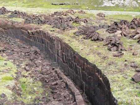 Cutting peat, Shetland islands