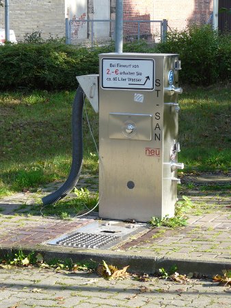 German motorhome service point at a Stellplatz