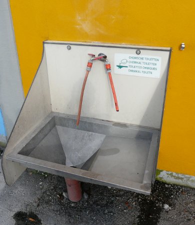 Toilet emptying facility and Fussen Mobil site in Germany