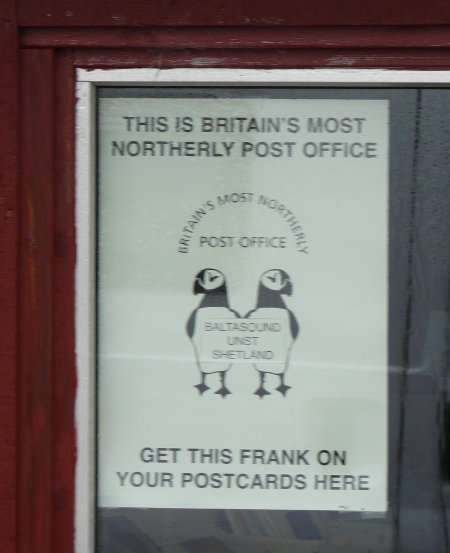 Britain's most northerly post office in Unst