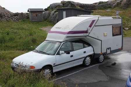 Heku Carcamp motorhome and Vauxhall Astra unit