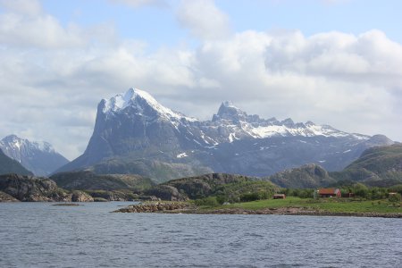 Scenery from Arctic Circle ferry in Lofoten Islands