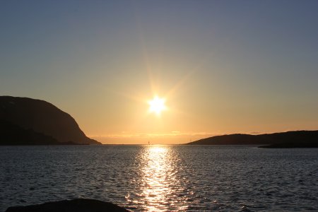 Midnight sun near Hammerfest