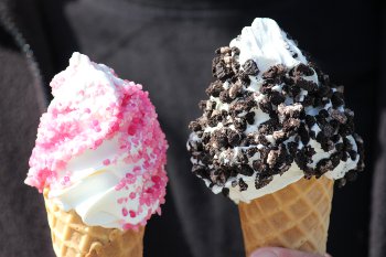 Soft ice creams with toppings in Norway