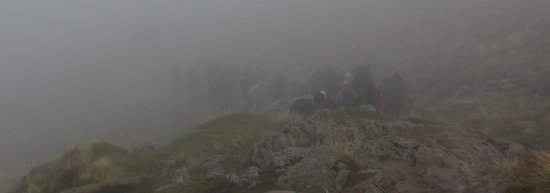 Crowds on Helvellyn in late September