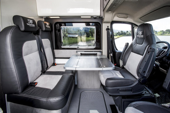 Fiat Ducato expedition camper interior seating