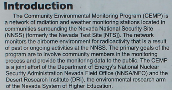 Nevada Test Site radiation monitoring