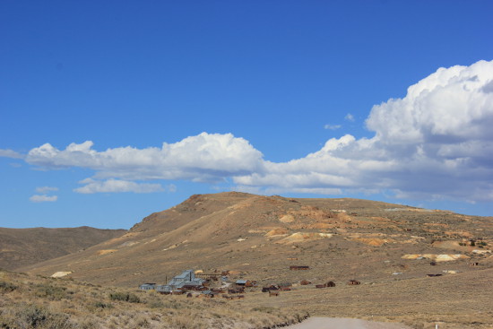 Approaching Bodie ghost mining town